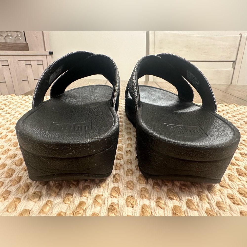 “Fitflop” Black and Silver crystal embellished Sandals - Picture 5 of 14